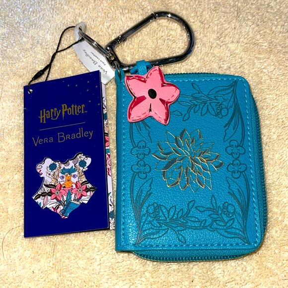 Vera Bradley Handbags - NWT “VERA BRADLEY” HARRY POTTER SERIES WALLET/BOOK BAG CHARM, BLUE & PINK FLOWER